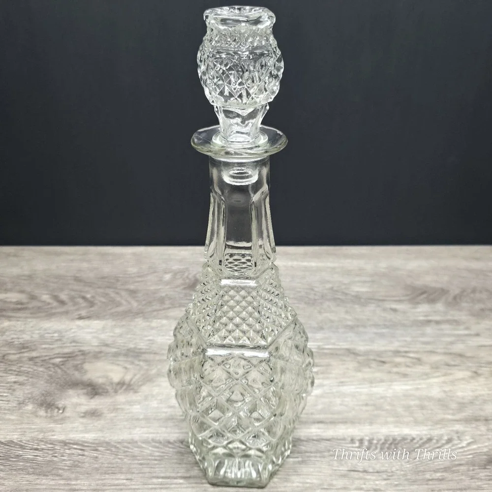 Vintage Anchor‎ Hocking Wexford Crystal Wine Decanter Bottle
